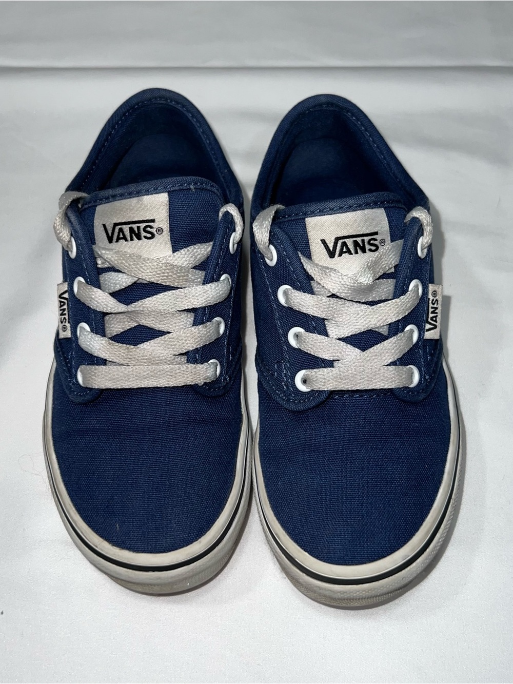 Vans Boys Atwood Canvas Sneaker - Navy Blue with White